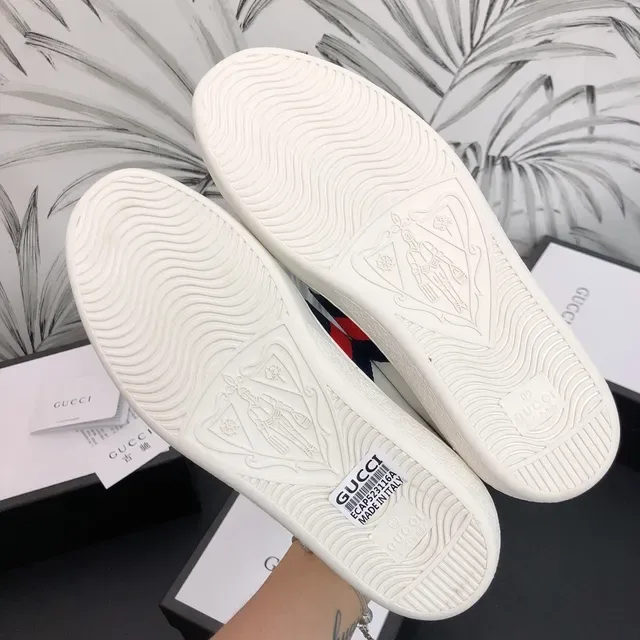 Gucci Ace White Navy Red Web Stripe Lifestyle Sneakers 3
