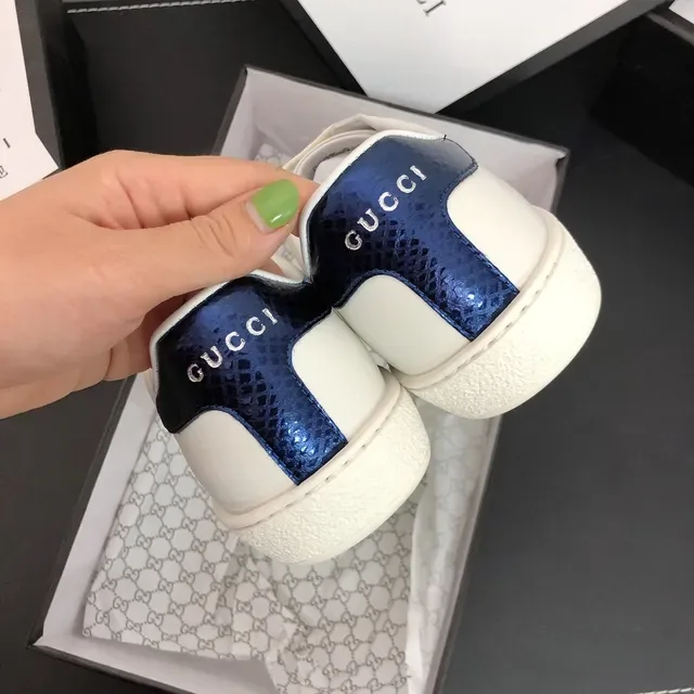 Gucci Ace White Navy Red Web Stripe Lifestyle Sneakers 4