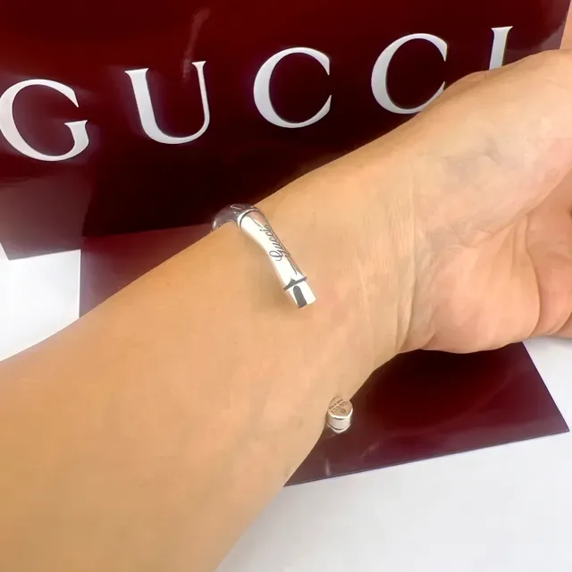 Gucci Bamboo Two-Tone Gold and Silver Bracelets 2