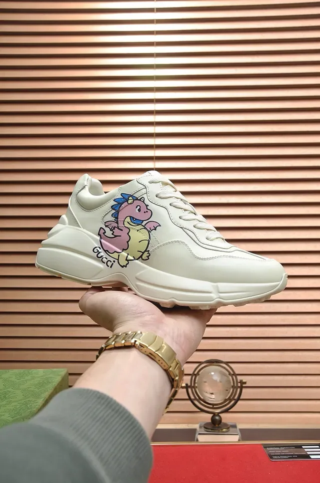 Gucci Beige Multicolor Chunky Sole Leather Upper Lifestyle Sneakers 2