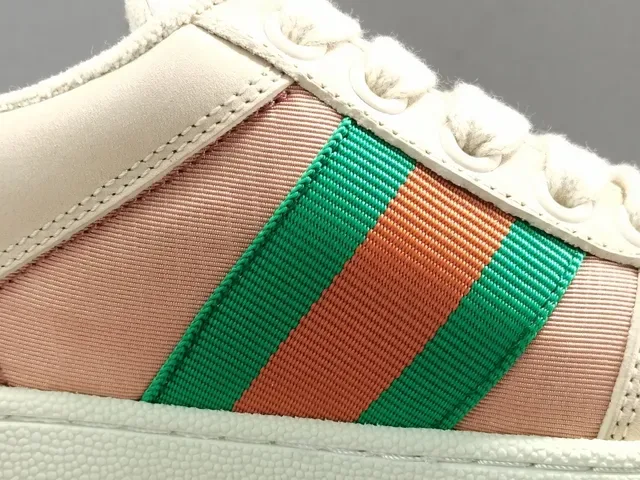 Gucci Sneakers Lifestyle Beige Multicolore Low-Top Cuir et Maille Panelées 5
