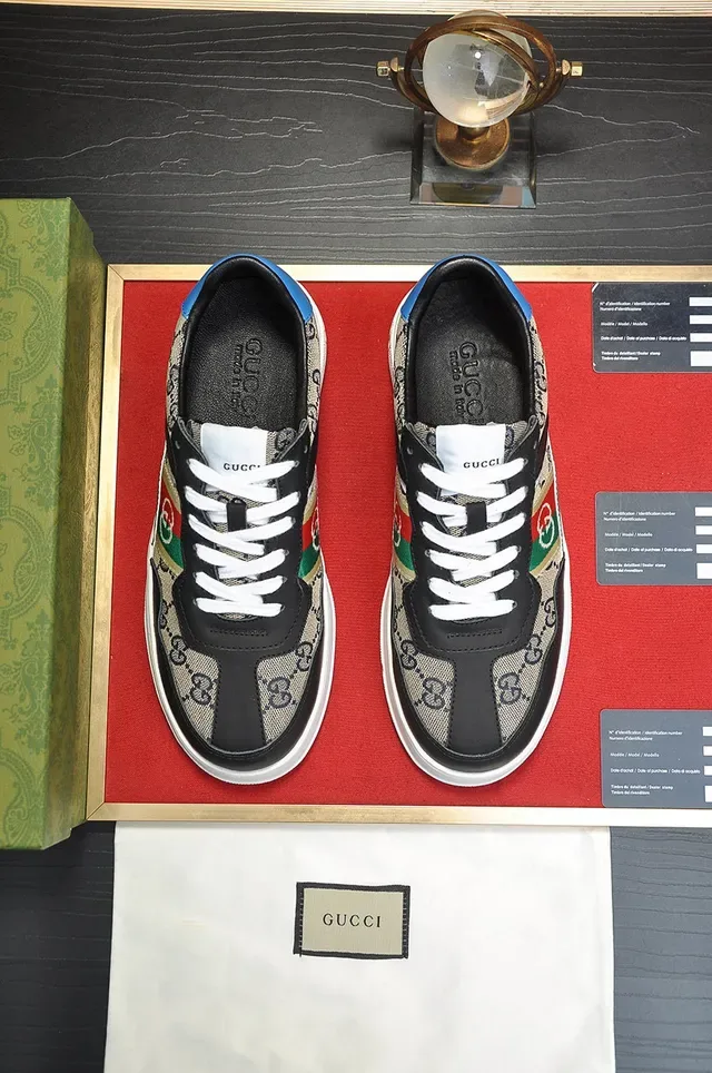 Gucci Black Beige Platform Sole GG Monogram Canvas Lifestyle Sneakers 9