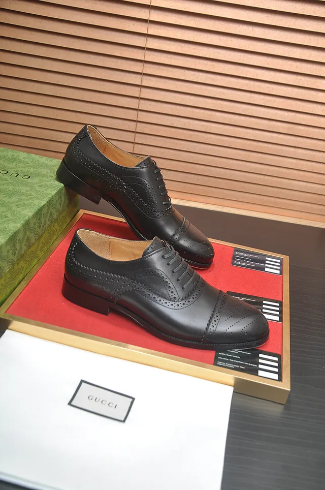Gucci Black Brown Cap-Toe Full Brogue 4