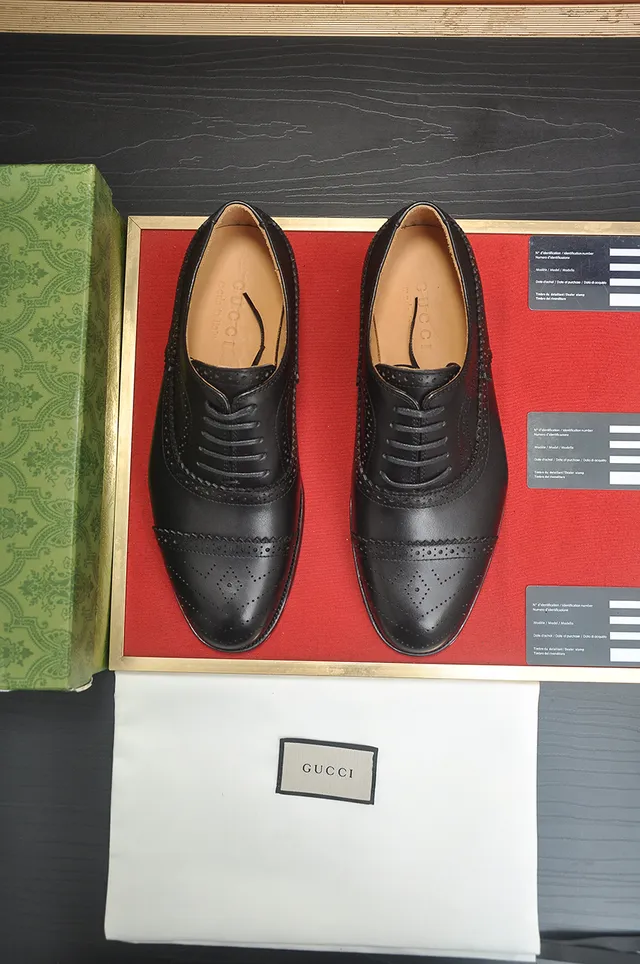 Gucci Black Brown Cap-Toe Full Brogue 5