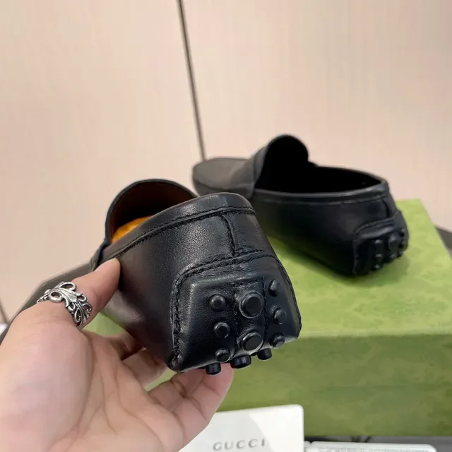 Gucci Black Embossed GG Monogram Penny Strap Loafer 3