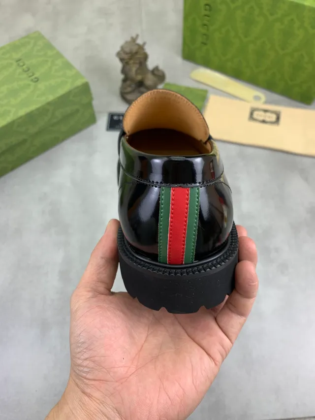 Gucci Noir Gris Penny GG Monogram Canvas Loafer 4