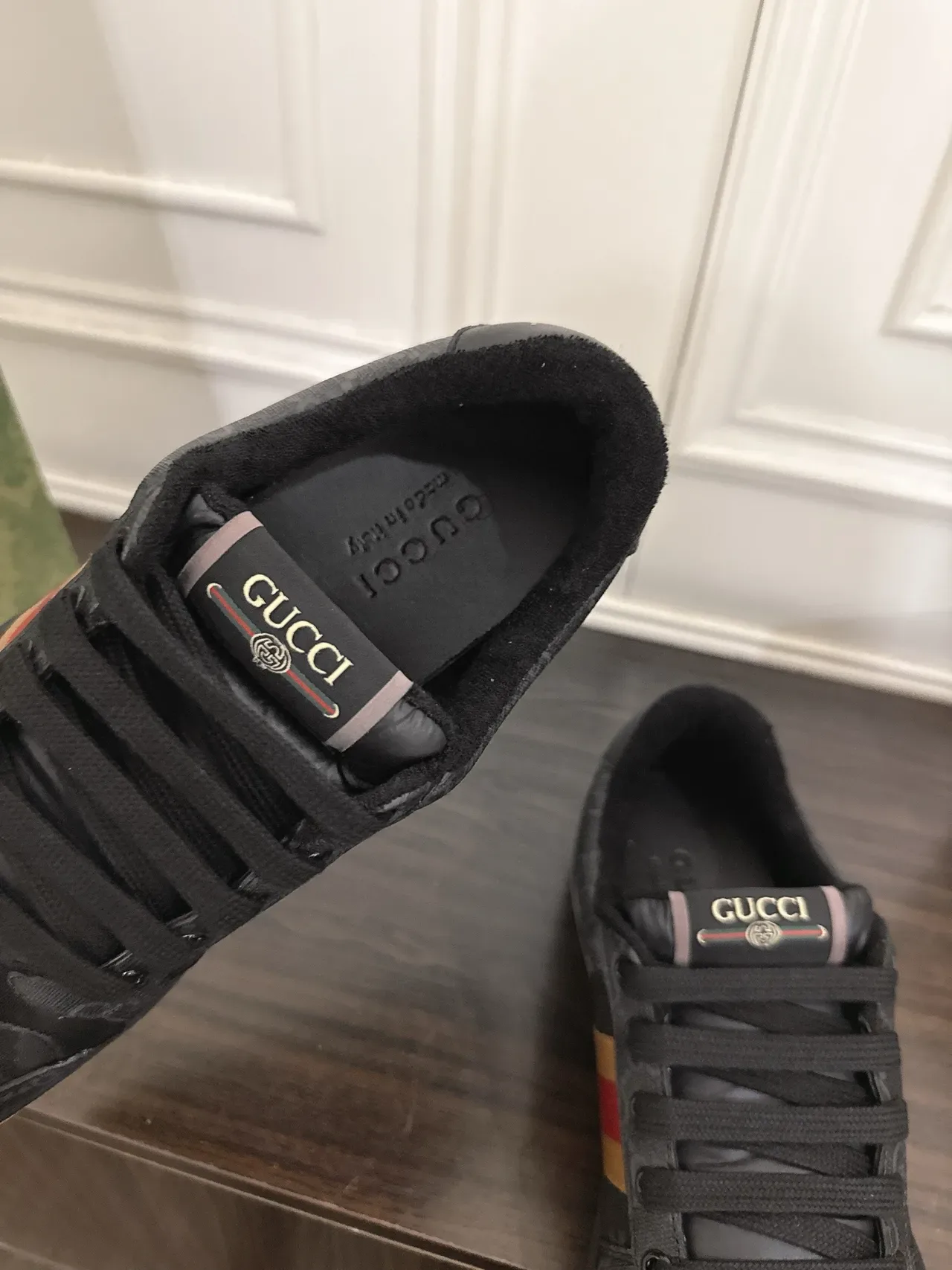 Gucci Black Multicolor Monogram Canvas Web Stripe Detail Lifestyle Sneakers 5