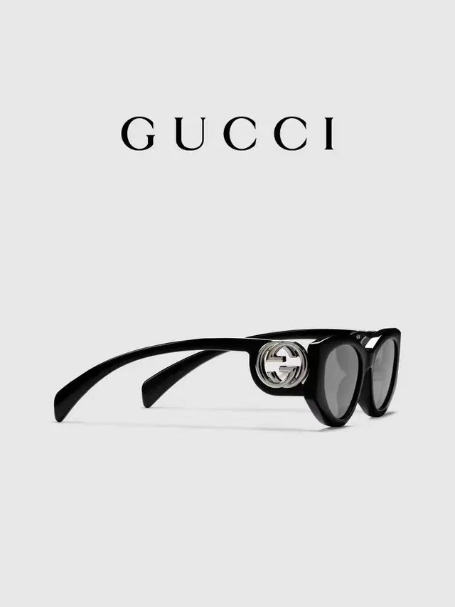 Gucci Black Silver Square-Frame Acetate Sunglasses 2