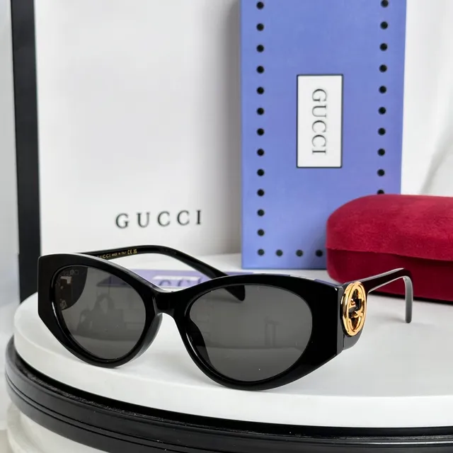 Gucci Black Silver Square-Frame Acetate Sunglasses 6