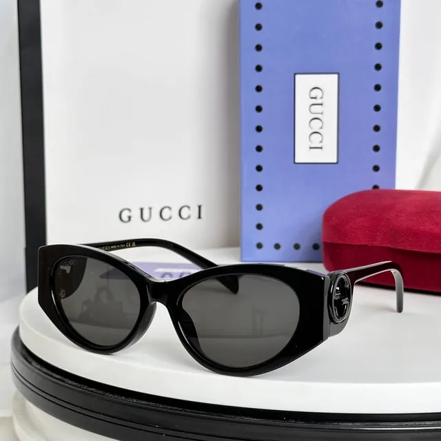 Gucci Black Silver Square-Frame Acetate Sunglasses 9
