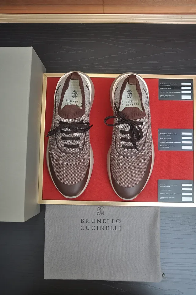 Gucci Tênis Lifestyle Marrom Bege Upper De Malha Sculpted Layered Midsole 5