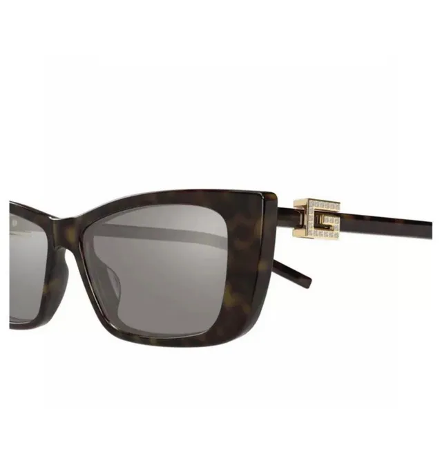 Gucci Lunettes de Soleil Marron Noir Carré Oeil de Chat Acétate de Tortue 4