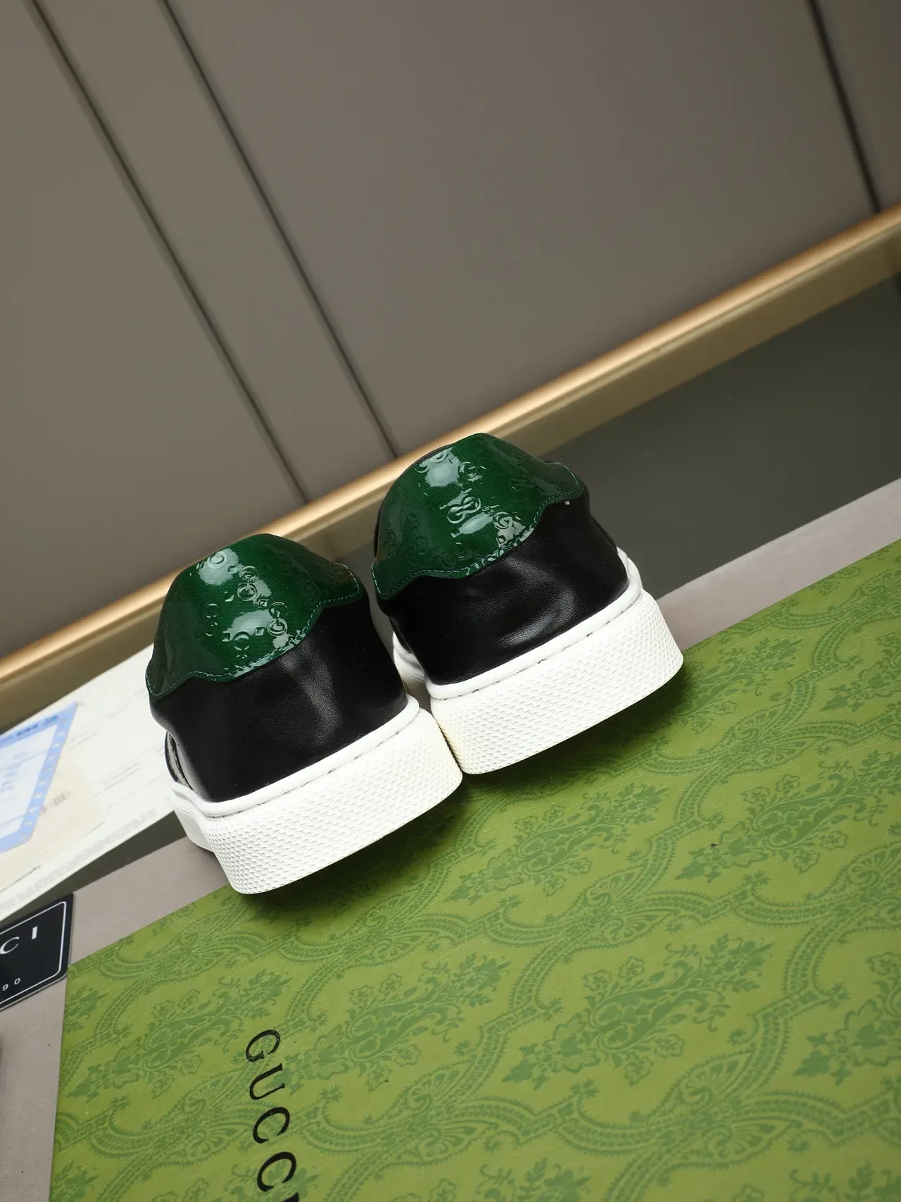 Gucci Brown Green Slip-On GG Monogram Canvas Lifestyle Sneakers 3
