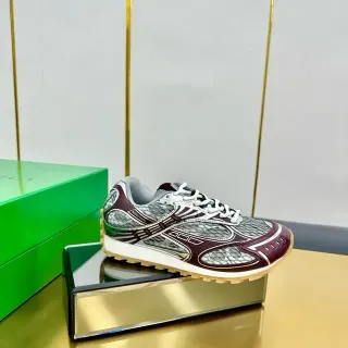 Gucci Burgundy Gray Layered Synthetic Cage Overlays Textured Mesh Panels Lifestyle Sneakers