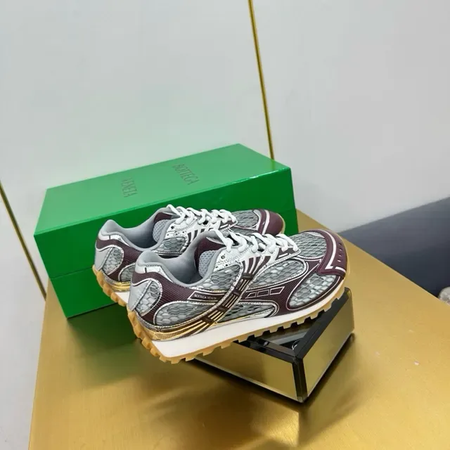 Gucci Burgundy Gray Layered Synthetic Cage Overlays Textured Mesh Panels Lifestyle Sneakers 2