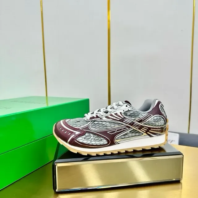 Gucci Burgundy Gray Layered Synthetic Cage Overlays Textured Mesh Panels Lifestyle Sneakers 3
