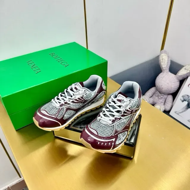 Gucci Burgundy Gray Layered Synthetic Cage Overlays Textured Mesh Panels Lifestyle Sneakers 9