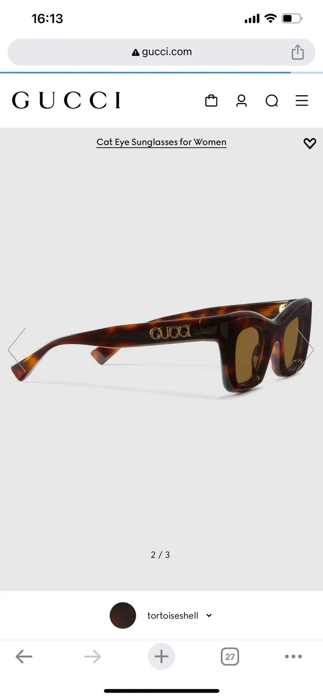 Gucci Cat-Eye Burgundy Gold Rectangular Thick Acetate Frame Sunglasses 3