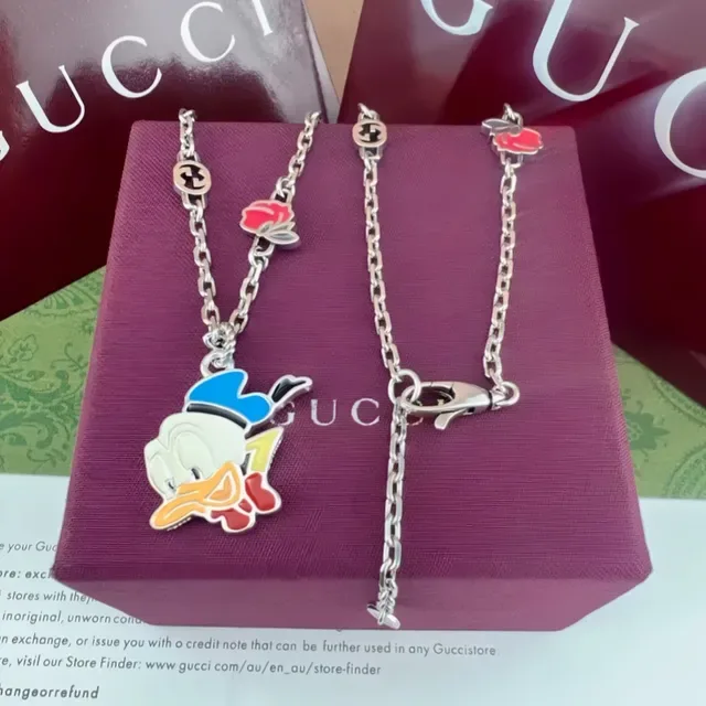 Gucci Chain-Link Bracelet Silver Multicolor Enamel Charm Bracelet 8