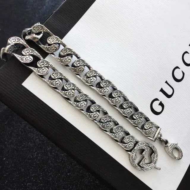 Gucci Double G Engraved Curb Chain Bracelet 5
