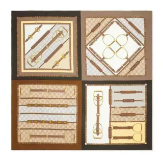 Gucci Equestrian Motif Silk Scarf