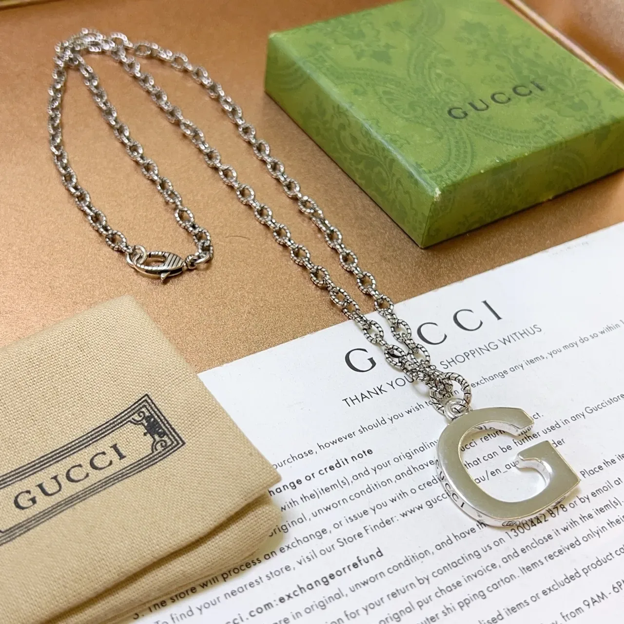 Gucci G-Logo Pendant Silver-Tone Chain Necklace 9