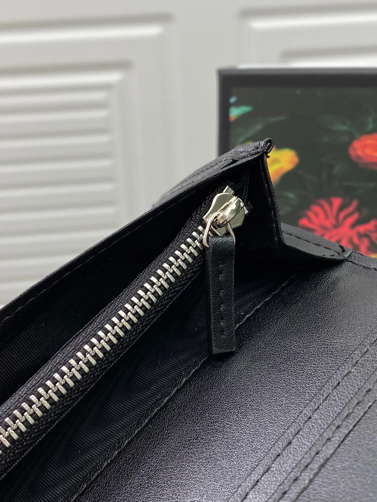 Gucci GG Marmont Black Leather Long Wallet 2
