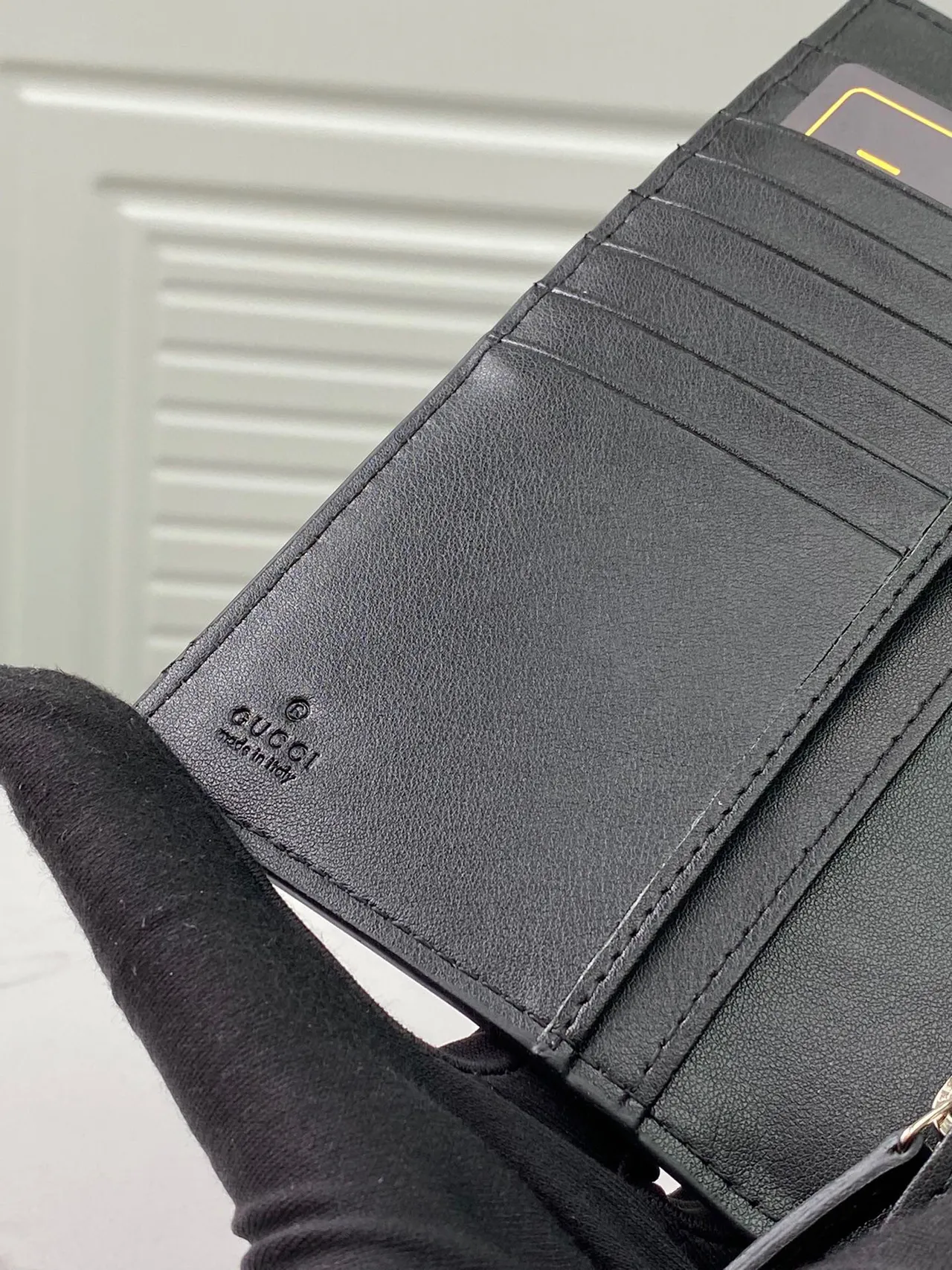 Gucci GG Marmont Black Leather Long Wallet 4