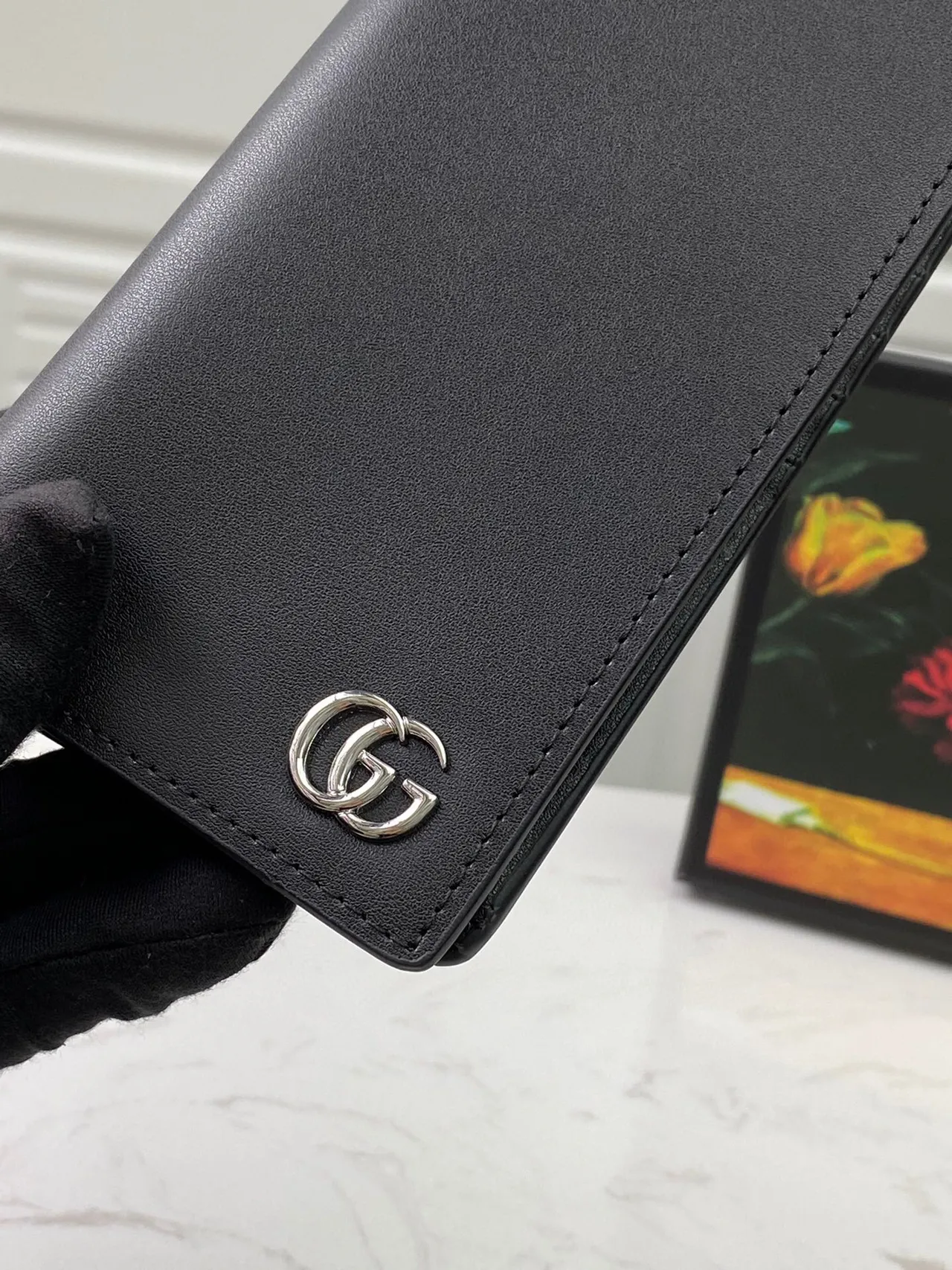 Gucci GG Marmont Black Leather Long Wallet 7