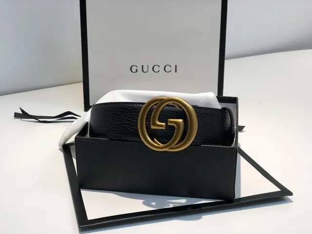Gucci GG Marmont Black Pebbled Leather Belt 6