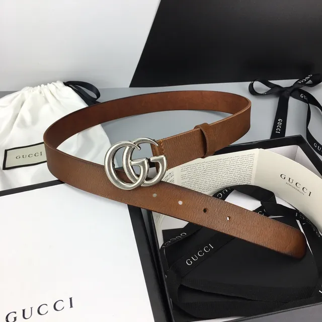Gucci GG Marmont বাদামী চামড়ার বেল্ট 2