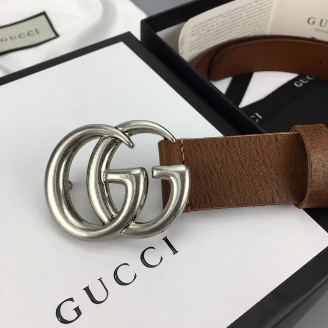 Gucci GG Marmont বাদামী চামড়ার বেল্ট 3