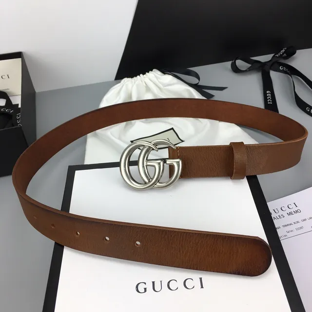 Gucci GG Marmont বাদামী চামড়ার বেল্ট 4
