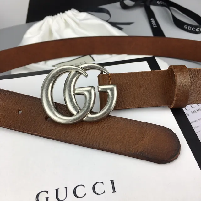 Gucci GG Marmont বাদামী চামড়ার বেল্ট 5