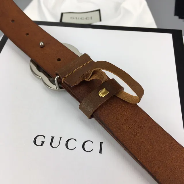 Gucci GG Marmont বাদামী চামড়ার বেল্ট 8