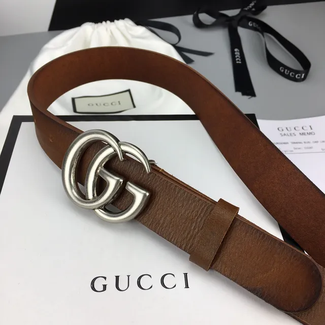 Gucci GG Marmont বাদামী চামড়ার বেল্ট 9