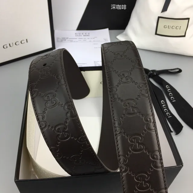 Gucci GG Marmont Brown Silver Embossed Monogram Interlocking G Buckle Leather Belt 7