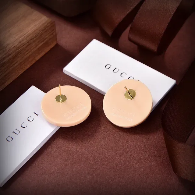 Gucci GG Marmont Crystal-Encrusted Beige and Turquoise Stud Earrings 5