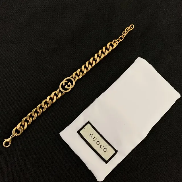Gucci GG Marmont Gold Curb Chain Interlocking G Logo Necklace 3