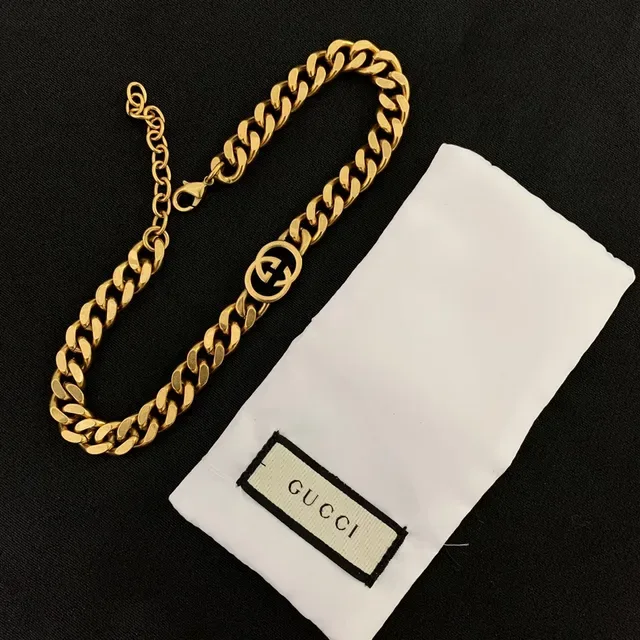 Gucci GG Marmont Gold Curb Chain Interlocking G Logo Necklace 4