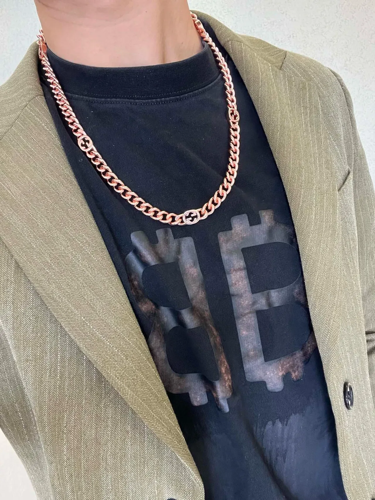 Gucci GG Marmont Collar Cadena Curb de Oro con Medallones Interlocking G 2