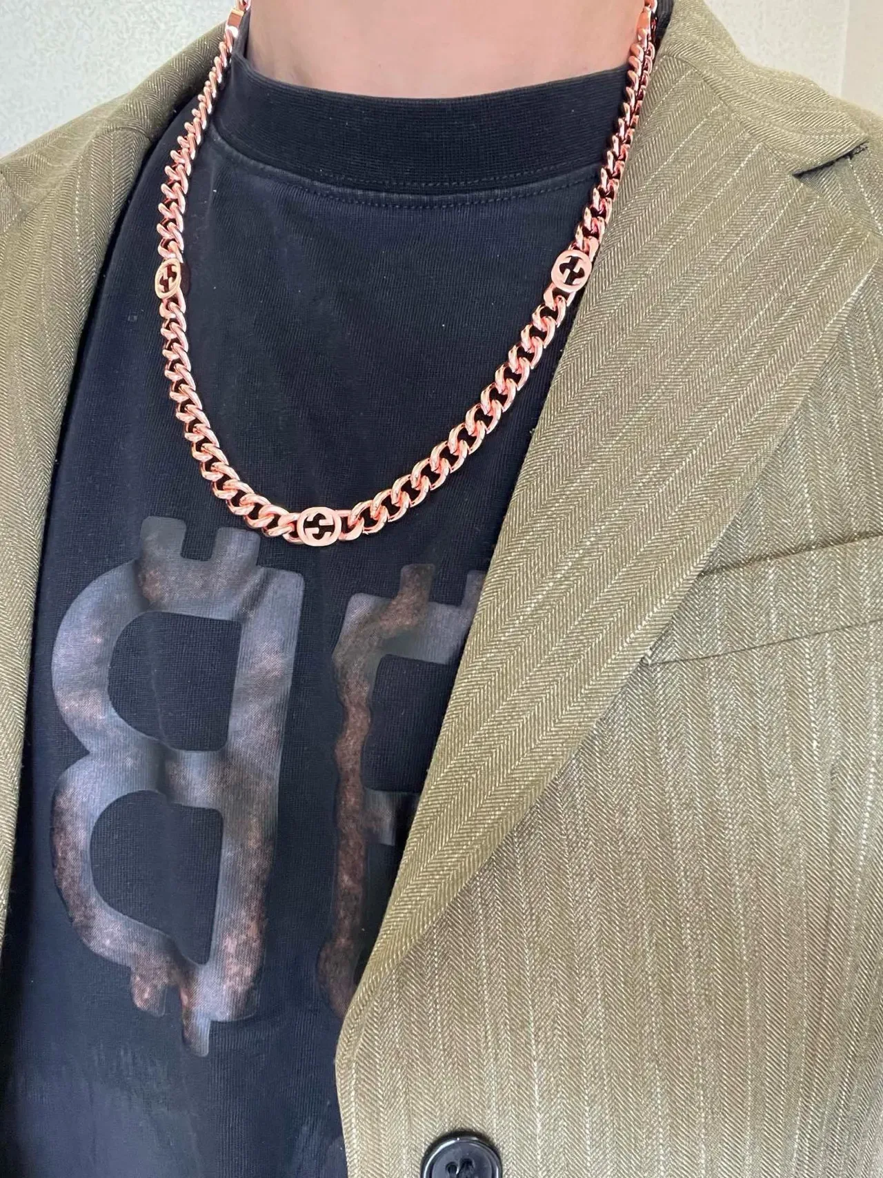 Gucci GG Marmont Collar Cadena Curb de Oro con Medallones Interlocking G 5