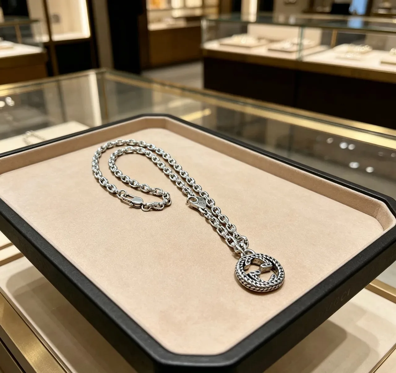 Gucci GG Marmont Interlocking G Logo Silver-Tone Chain Necklace 6