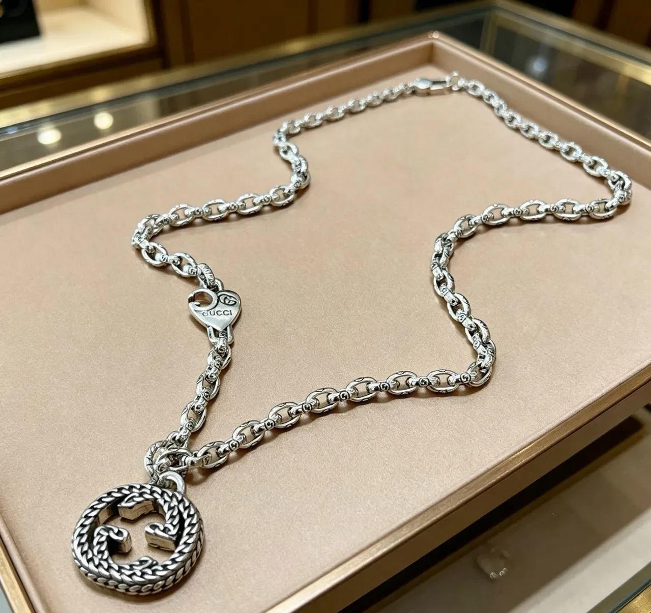Gucci GG Marmont Interlocking G Logo Silver-Tone Chain Necklace 9