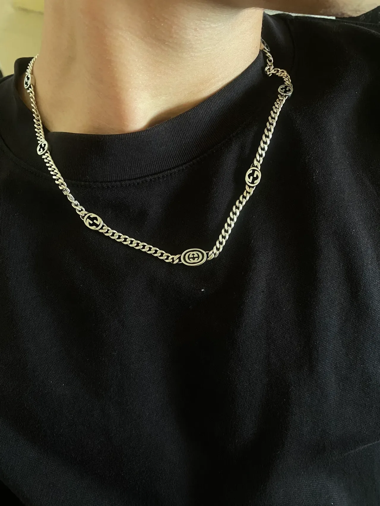 Gucci GG Marmont Interlocking G Logo Silver-Tone Chain Necklace 2