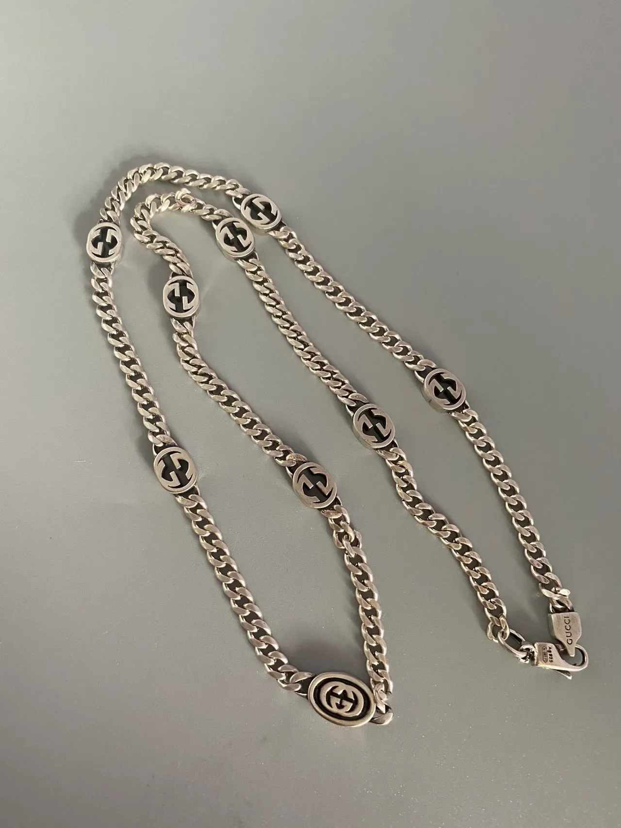 Gucci GG Marmont Interlocking G Logo Silver-Tone Chain Necklace 6