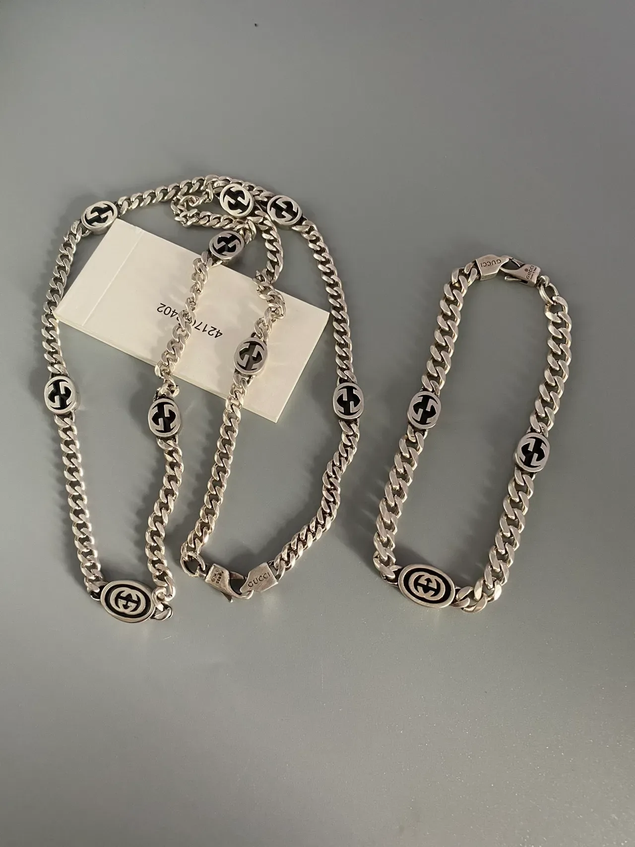 Gucci GG Marmont Interlocking G Logo Silver-Tone Chain Necklace 7