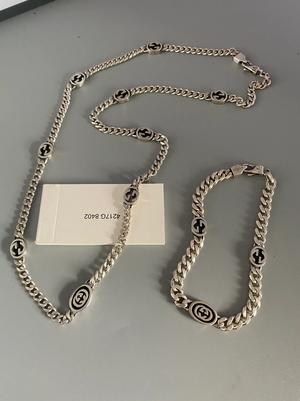 Gucci GG Marmont Interlocking G Logo Silver-Tone Chain Necklace 8
