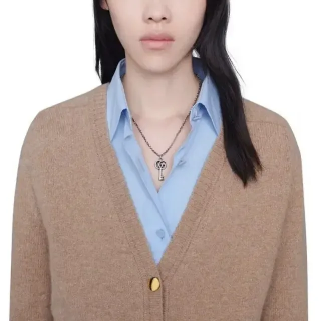 Gucci GG Marmont Key Pendant Silver-Toned Necklace 2