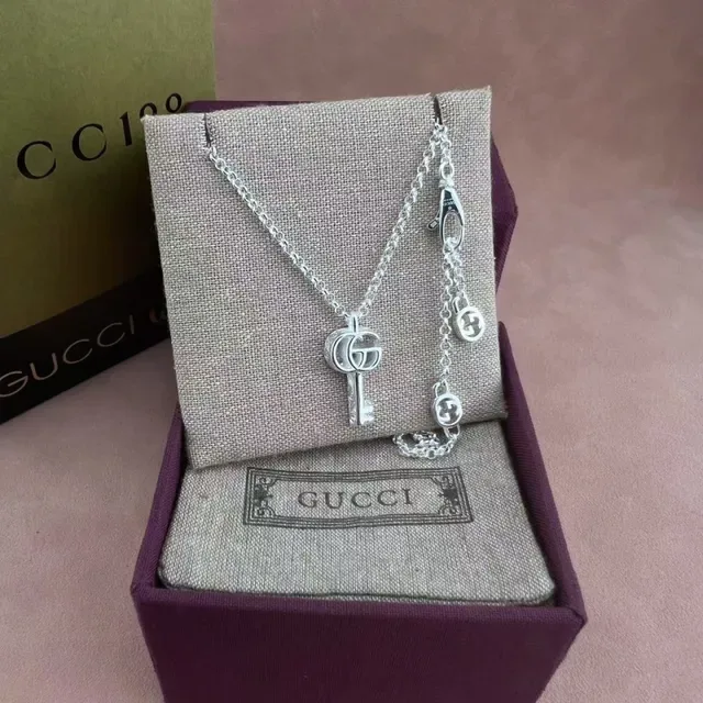 Gucci GG Marmont Key Pendant Silver-Toned Necklace 4